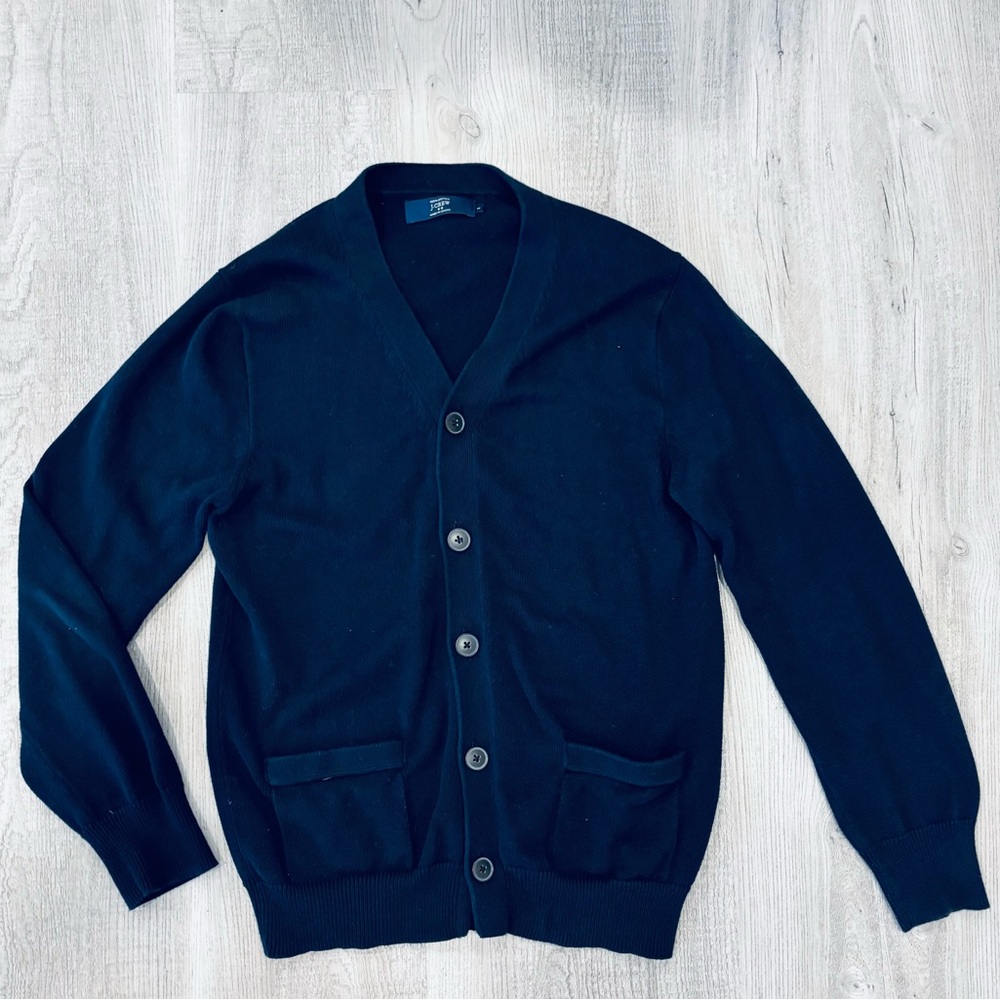J.Crew Navy Cardigan Sweater Small - Picture 2 of 5